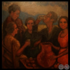 FIESTA CAMPESINA - Óleo de JAIME BESTARD